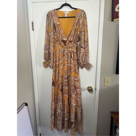 Flying Tomato Womens V-Neck Boho Printed Maxi Size Small - Picture 4 of 10